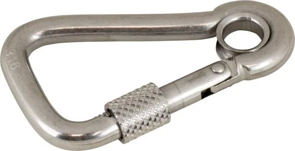 150128 – SEA DOG Carabiner, Interlocking/ Spring Loaded Gate Gourd Shaped 11/16 Inch Eye Diameter 15/16 Inch Opening ...